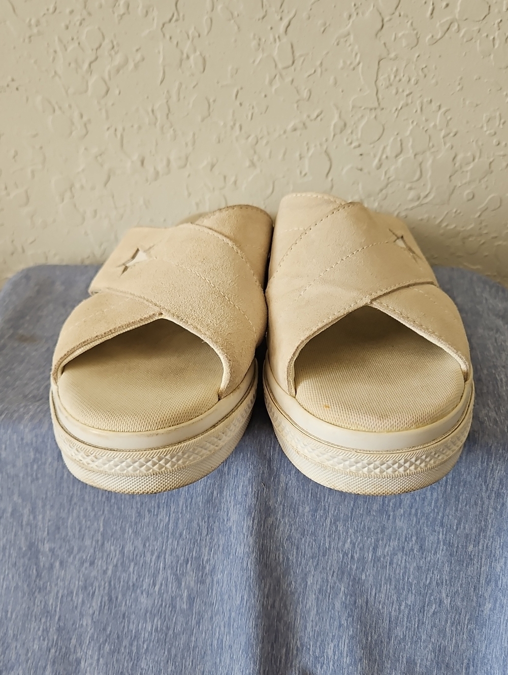 Converse Women’s One Star Egret Cream Cross-Strap Platform Mules, Size 10 - Picture 5 of 10